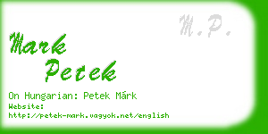 mark petek business card